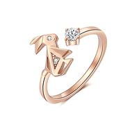 Ring aus 925er Sterlingsilber mit niedlichem Hasenmotiv, modische Öffnung, Verstellbarer Zirkonia-Wickelring, Valentinstag-Schmuck, Geschenke für, Freundin, Frauen,