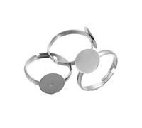 Ring Base Blank, Adjustable Iron Ring Blanks for Jewelry Making 7-10mm Multicolor 200/400pcs(10mm Rhodium 200pcs)