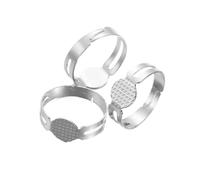 Ring Base Blank, Adjustable Iron Ring Blanks for Jewelry Making 7-10mm Multicolor 200/400pcs(7mm Rhodium 400pcs)