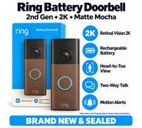 Ring Battery Video Doorbell (Newest Gen) Retinal 2K - Matte Mocha