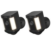 Ring Battery Spotlight Cam Plus in Black - 2 Pack - Wireless Outdoor Security Cameras 1080p HD Video Two-Way Talk, LED Spotlights, Siren, 30 Days Free Trial of Ring Home