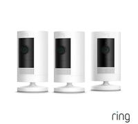 Ring Battery Stick Up Cam 3 Pack White Wireless Security Camera System Outdoor