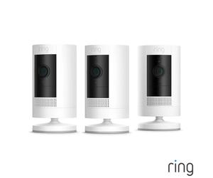 Ring Battery Stick Up Cam 3 Pack White Wireless Security Camera System Outdoor