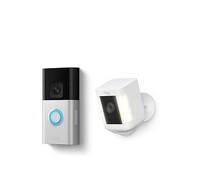 Ring Battery Video Doorbell Plus With Wireless Spotlight Camera Plus Smart Security Camera Ilver