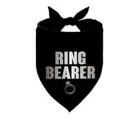 Ring Bearer Dog Bandana, Adjustable Pet Triangle Scarf for Wedding Ceremony Photo Outfit Funny Proposal Accessory, Neckerchief for Small Medium Dogs (Silver)