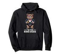 Ring Bearer Ring Security Funny Wedding Party Bear Ring Dude Pullover Hoodie
