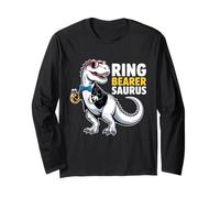Ring Bearer T-Rex Dinosaur Funny Wedding Party Ring Dino Long Sleeve T-Shirt