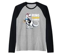 Ring Bearer T-Rex Dinosaur Funny Wedding Party Ring Dino Raglan Baseball Tee