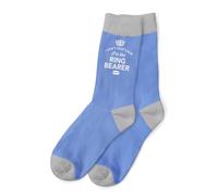 Ring Bearer Wedding Day Socks Gift Men's Funny Present Keepsake for Drinking Stag Party Do Size 6-11 (UK, Alpha, One Size, Regular, Regular, Blue (HT))