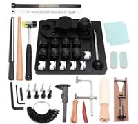 Ring Bending Tool and Ring Making Supplies Set, Includes Ring Sizer, Mandrel, Rubber Hammer, and Size Gauge for Spoon Ring Making