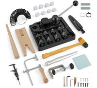 Ring Bending Tool Kit - Professional 18-Piece Ring Maker Set with Bender, 16 Dies, Mandrels & Sizing Tools - Manual Ring Bender for Jewellery Making, Spoon Ring, Metal Bending - DIY Craft Supplies