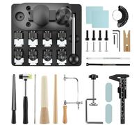 Ring Bending Tool Kit Ring Bender Machine Heavy Duty, Spoon Rings Maker Jewelry Making Set with Nylon/Metal Dies, Mandrel, Sizer Gauge, Hammer, Clamp, Polishing Tools, for DIY & Pro Jewelry Craft