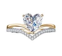 Ring Binder 4 Rings Rhinestone Ring Love Ring Elegant Geometry Rhinestone Ring Full Diamond Rings for Women Size 5 11 Rings Women's Silver Hands, 9, Metal, No Gemstone