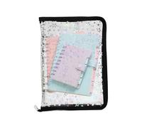 Ring Binder - A5 161g Cash Envelope Binder | PVC Savings Challenge Budget Planner, Transparent Zipper Sticker Album, Flexible Cash Stuffing Envelopes Binders Pockets for Cards Receipts Tickets Small