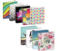 Ring Binders 2 Rings a4 Ring Binders Fashion Kaleidoscope Design A4 Files and folders Harback Cover Files Ring Binders School and Office folders Colourful Patterened A4 Ring Binders (Pack of 4)