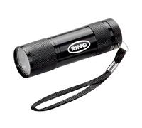 RING Black LED Aluminium Torch, 9 Super Bright White LEDs
