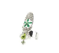 Ring Bowknot Nail Rings Finger Women Crown Flower Fashion Nail Charm Rings Endlessly Ring (C, One Size)
