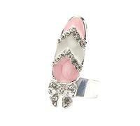 Ring Bowknot Nail Rings Finger Women Crown Flower Fashion Nail Charm Rings Endlessly Ring (E, One Size)