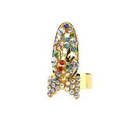 Ring Bowknot Nail Rings Finger Women Crown Flower Fashion Nail Charm Rings Endlessly Ring (F, One Size)
