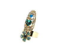 Ring Bowknot Nail Rings Finger Women Crown Flower Fashion Nail Charm Rings Endlessly Ring (L, One Size)