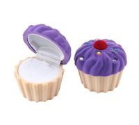 Ring Box 1 Piece Lovely Cake Box Holder Jewelry Case Velvet Wedding Ring(Purple)