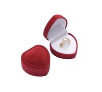 Ring Box 1PC Velvet Heart Shaped Peach Jewelry Box Spray Ring Earnail Storage Packaging Storage(1PC Maroon)