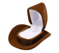 Ring Box 1Pcs Creative Cowboy Hat Shape Rings Box Velvet Jewelry Display Storage Case