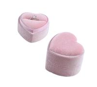 Ring Box Heart Shaped Creative Velvet Ring Box Jewelry Packaging And Storage Diamond For Propose Marriage And Wedding(Pink)