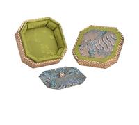 Ring Box Jewelry Box With Lid, Pendant, Bracelet, Storage, Jade, Cultural Relics Display, Amber, Agate, Brocade(Color 9)