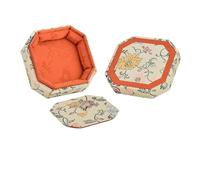 Ring Box Jewelry Box With Lid, Pendant, Bracelet, Storage, Jade, Cultural Relics Display, Amber, Agate, Brocade(Color 1)