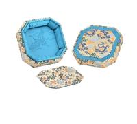 Ring Box Jewelry Box With Lid, Pendant, Bracelet, Storage, Jade, Cultural Relics Display, Amber, Agate, Brocade(Color 7)