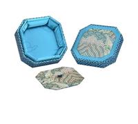 Ring Box Jewelry Box With Lid, Pendant, Bracelet, Storage, Jade, Cultural Relics Display, Amber, Agate, Brocade(Color06)