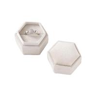 Ring Box Velvet Single Ring Box Jewelry Organizer Packaging For Wedding Ceremony Engagement Display Storage Supplies Accessories Storage(White)