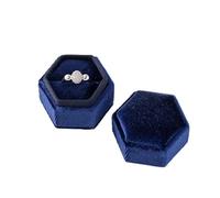 Ring Box Velvet Single Ring Box Jewelry Organizer Packaging For Wedding Ceremony Engagement Display Storage Supplies Accessories Storage(Dark blue)