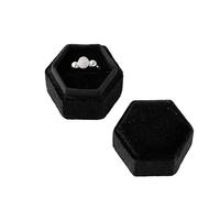 Ring Box Velvet Single Ring Box Jewelry Organizer Packaging For Wedding Ceremony Engagement Display Storage Supplies Accessories(Black)