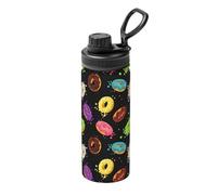 Ring Bread with Jam 18oz (530ml) Sports Water Bottle-Full Wrap Print Design,Double-Wall Vacuum Insulated, Leakproof, Stainless Steel Thermal Flask for Gym Hiking Travel