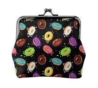 Ring Bread with Jam Women's Leather Kiss-Lock Coin Purse,Double-Sided Full Print Pattern,Ultra-Fine Fiber Leather,Small Clutch Wallet for Cash,Cards,Coins