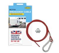 RING Breakaway Cable With Fixing Bracket & Bolts for Trailers | Durable Breakaway Cable, Quick Release Carabina Hook, Compatible with Various Trailers, Essential for Safe Towing