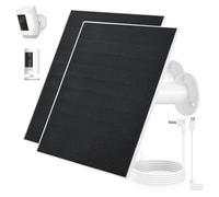 Ring Cam Solar Panel Charger, Compatible with Ri ng Stick Up Cam Battery, Ring Spotlight Plus/Pro Cam Battery, Waterproof, 5W 5V Fast Charging, with DC to typeC Adapter (2Pack)