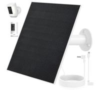 Ring Cam Solar Panel Charger, Compatible with Ri ng Stick Up Cam Battery, Ring Spotlight Plus/Pro Cam Battery, Waterproof, 5W 5V Fast Charging, with DC to typeC Adapter (1Pack)