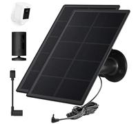 Ring Camera Solar Panel Charger, Compatible with Ring Stick Up Cam Battery, Ring Spotlight Plus/Pro, Waterproof 4w6v (Black 2Pack)