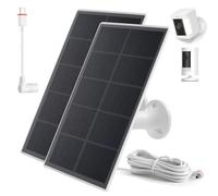 Ring Camera Solar Panel Charger, Compatible with Stick Up Cam Battery, Ring Spotlight Plus/Pro, Waterproof 4w6v (White 2Pack)