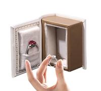 Ring Case - Book Shaped Jewelry Storage Organizer - Ring Container with Magnetic Closure | For Birthday Christmas Gift Marriage Proposal Travel