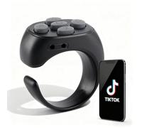 Ring Clicker Remote, Ergonomic App Page Turner with Wireless Bluetooth 5.3 for Phone Tablet Camera Live Video, 10M Control Distance, Includes Charging Case and 48H Battery