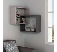 Ring Corner Wall Mounted Modern Bookcase Display Unit - Mocha Grey/Anthracite Grey