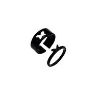 Ring Creative Couple Engagement Fashion Hollow Wedding Rings Anxiety Ring Good (Black, One Size)
