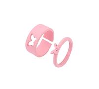 Ring Creative Couple Engagement Fashion Hollow Wedding Rings Anxiety Ring Good (Pink, One Size)