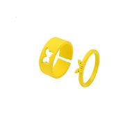 Ring Creative Couple Engagement Fashion Hollow Wedding Rings Anxiety Ring Good (Yellow, One Size)