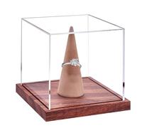 Ring Display Box,Championship Ring Display Case - Showcase Accessories with Wooden Base for Golf Basketball Football Soccer Baseball Tournament Sports