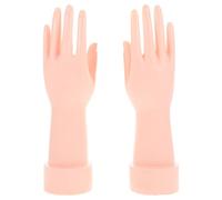 Ring Display Stand Beige for Merchants 2pcs Hand-Shaped Pe Model